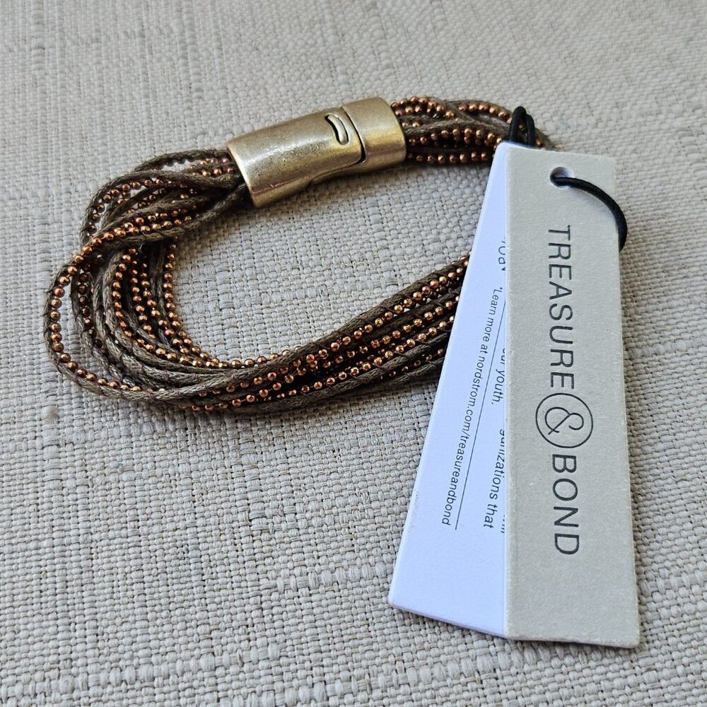 Treasure & Bond Girls Bracelet Brown Wrist Band Magnet Closure New $35 - Picture 11 of 16